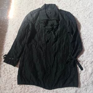 Due Per Due Ruffle Crinkle Chic Quiet Luxury Classic Womens M Zip up Jacket